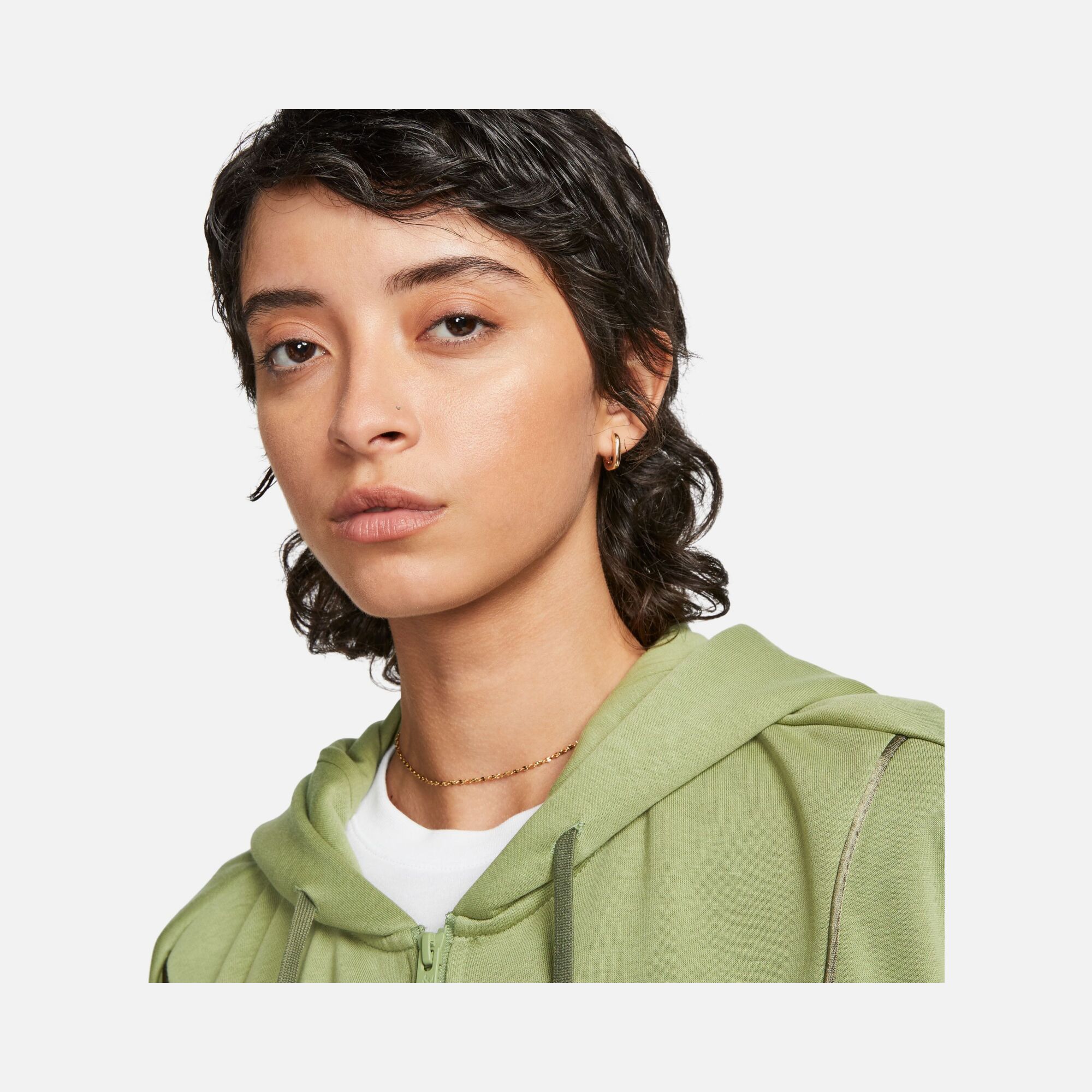 Nike Sportswear Air Fleece Cropped  Full-Zip Hoodie Kadın Sweatshirt