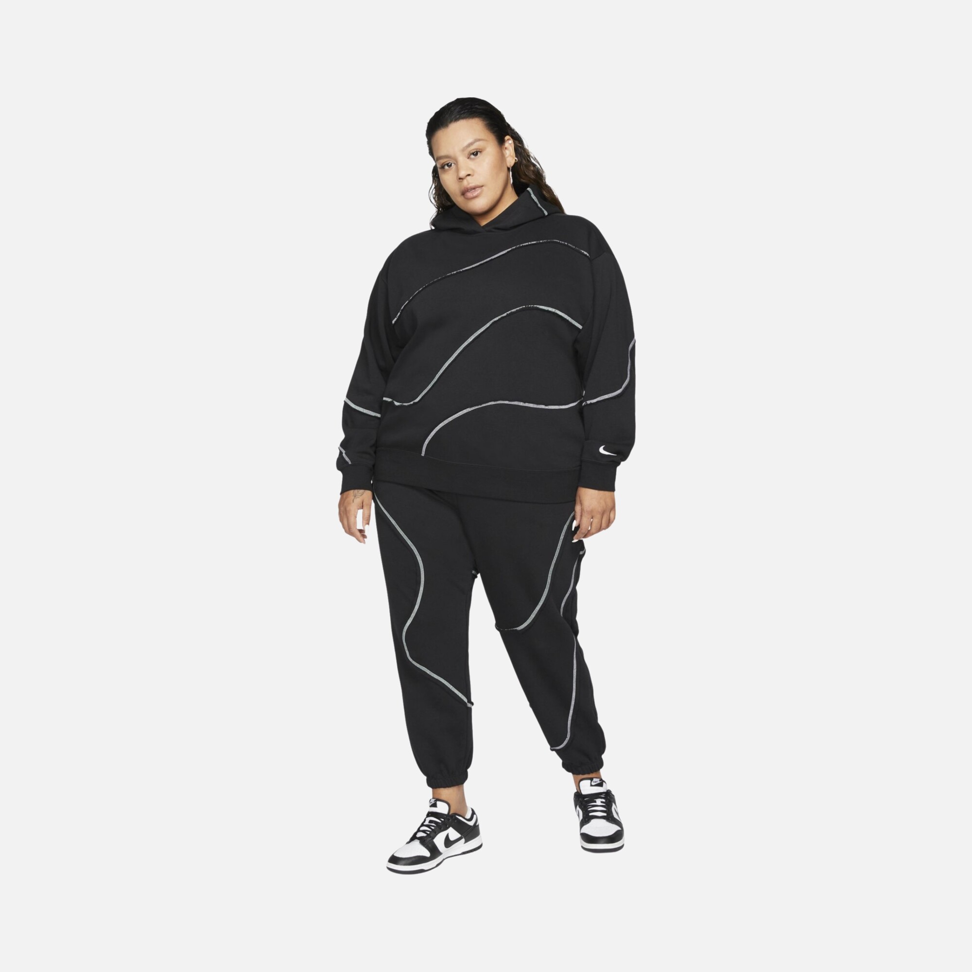 Nike Sportswear Fleece Swirl Oversized Hoodie (Plus-Size) Kadın Sweatshirt