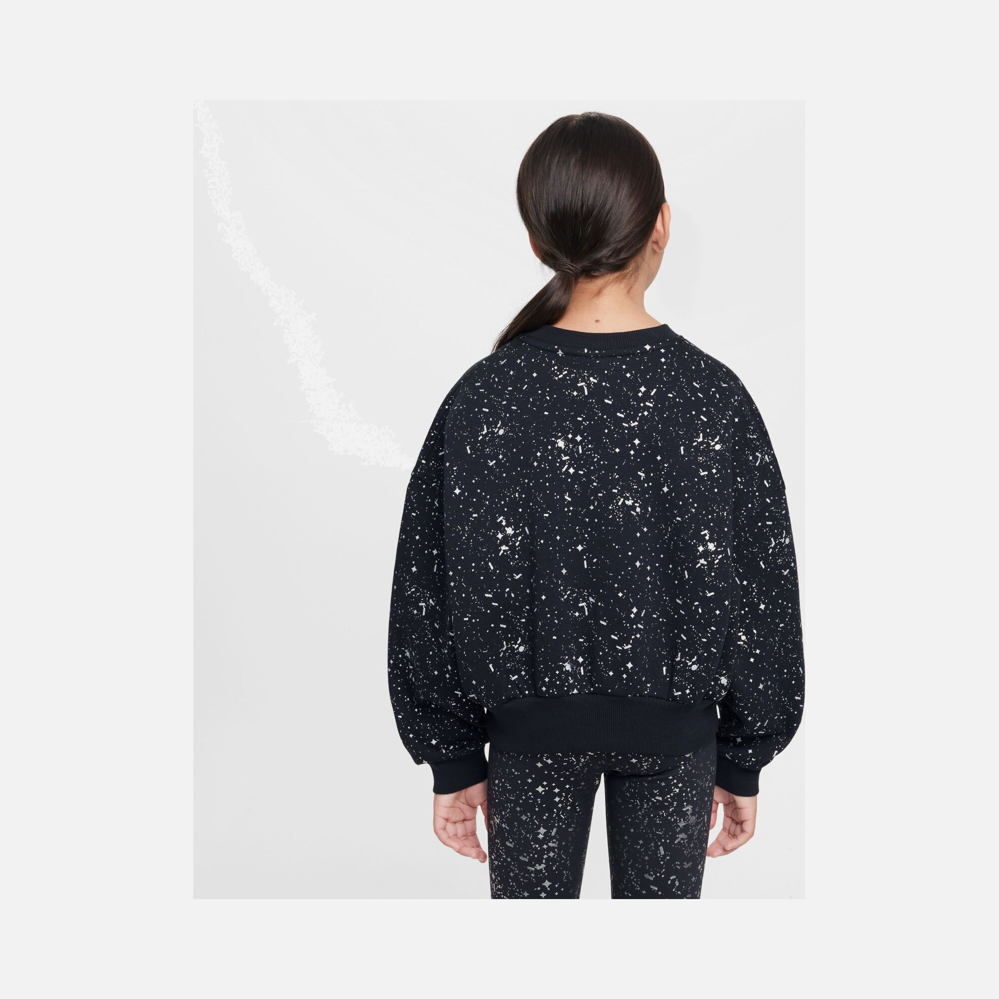 Nike Sportswear Club Fleece Boxy Crew ''Shine Print Detail'' (Girls') Çocuk Sweatshirt