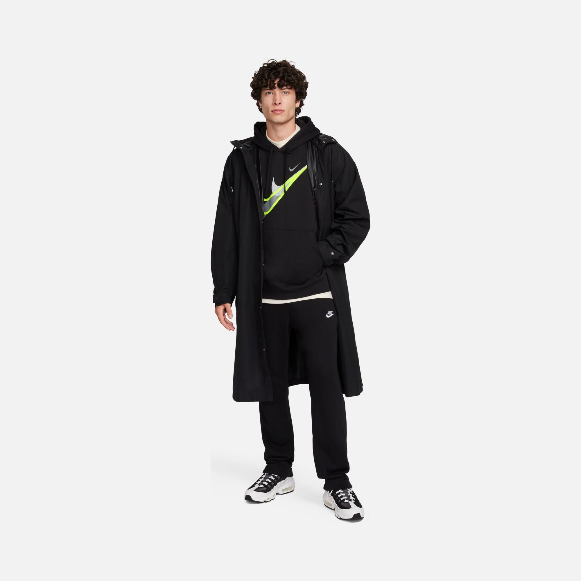 Nike Sportswear Fleece ''Triple Swoosh Graphic'' Pullover Hoodie Erkek Sweatshirt