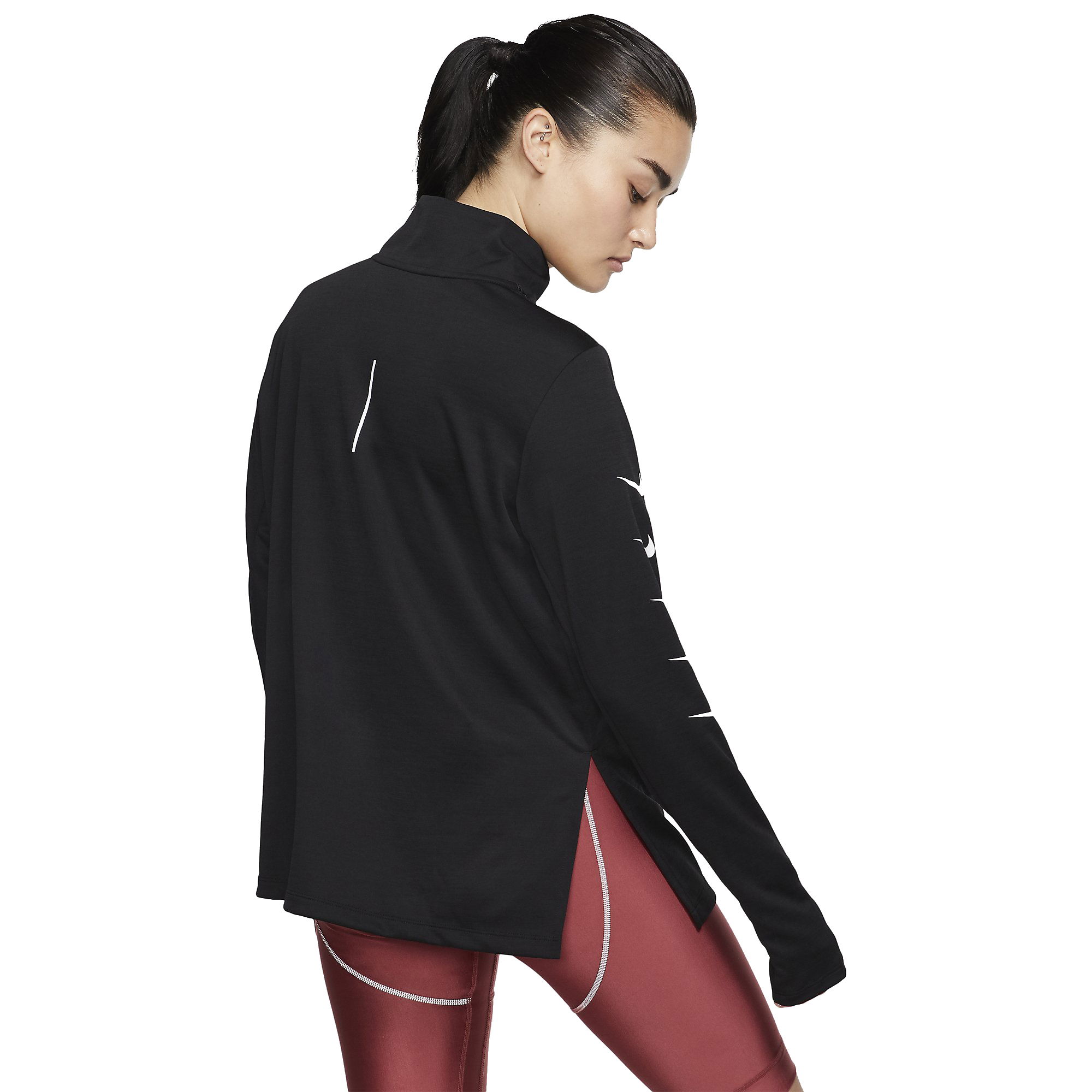 Nike Swoosh 1/2-Zip Running Top Uzun Kollu Kadın Tişört