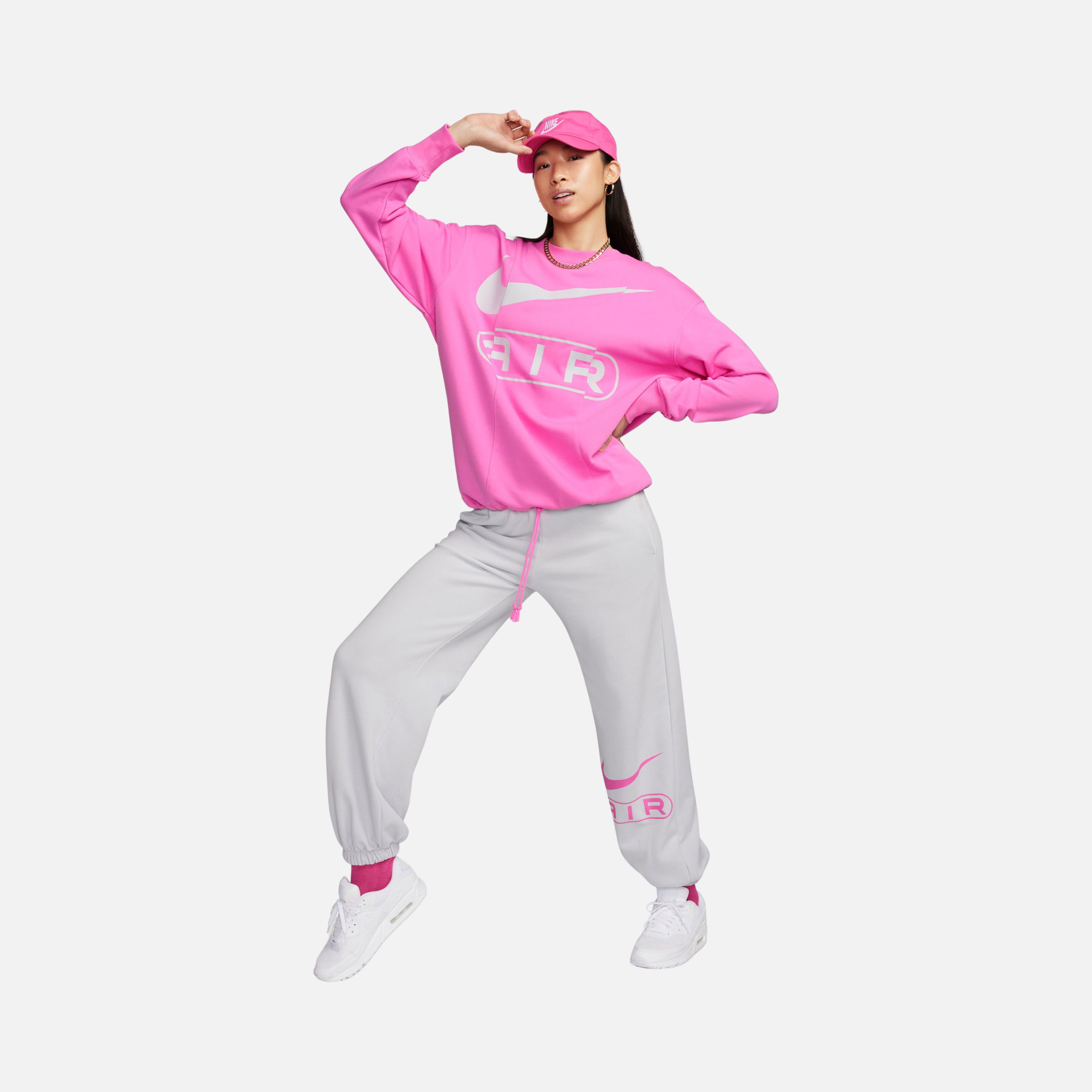 Nike Air Over-Oversized Crew-Neck French Terry ''Adjustable Waist Cord'' Kadın Sweatshirt