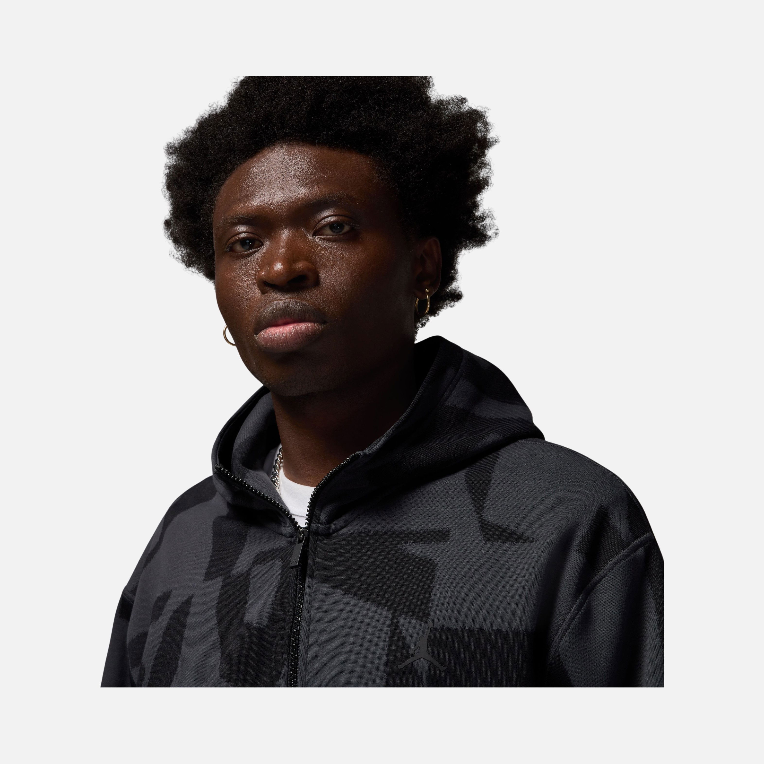 Nike Jordan Dri-Fit Sport Hoop All Over Printed Fleece Full-Zip Hoodie Erkek Sweatshirt