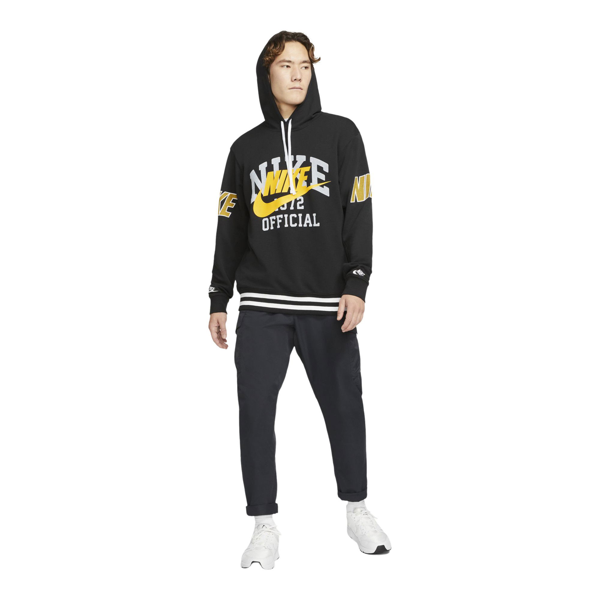 Nike Sportswear Doubled-Up Print French Terry Pullover Hoodie Erkek Sweatshirt