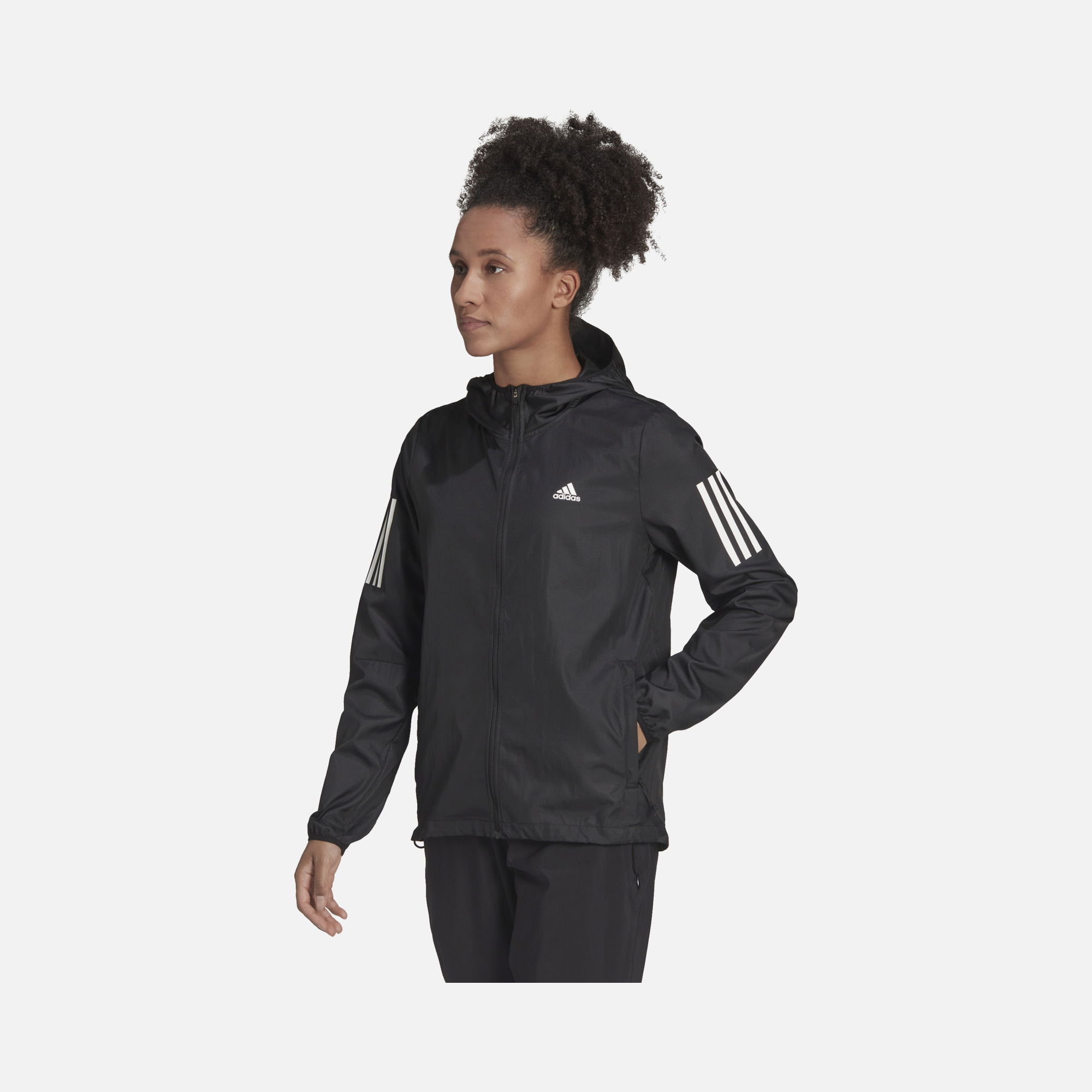 adidas Own the Run 3-Stripes Hooded Running Windbreaker Kadın Ceket