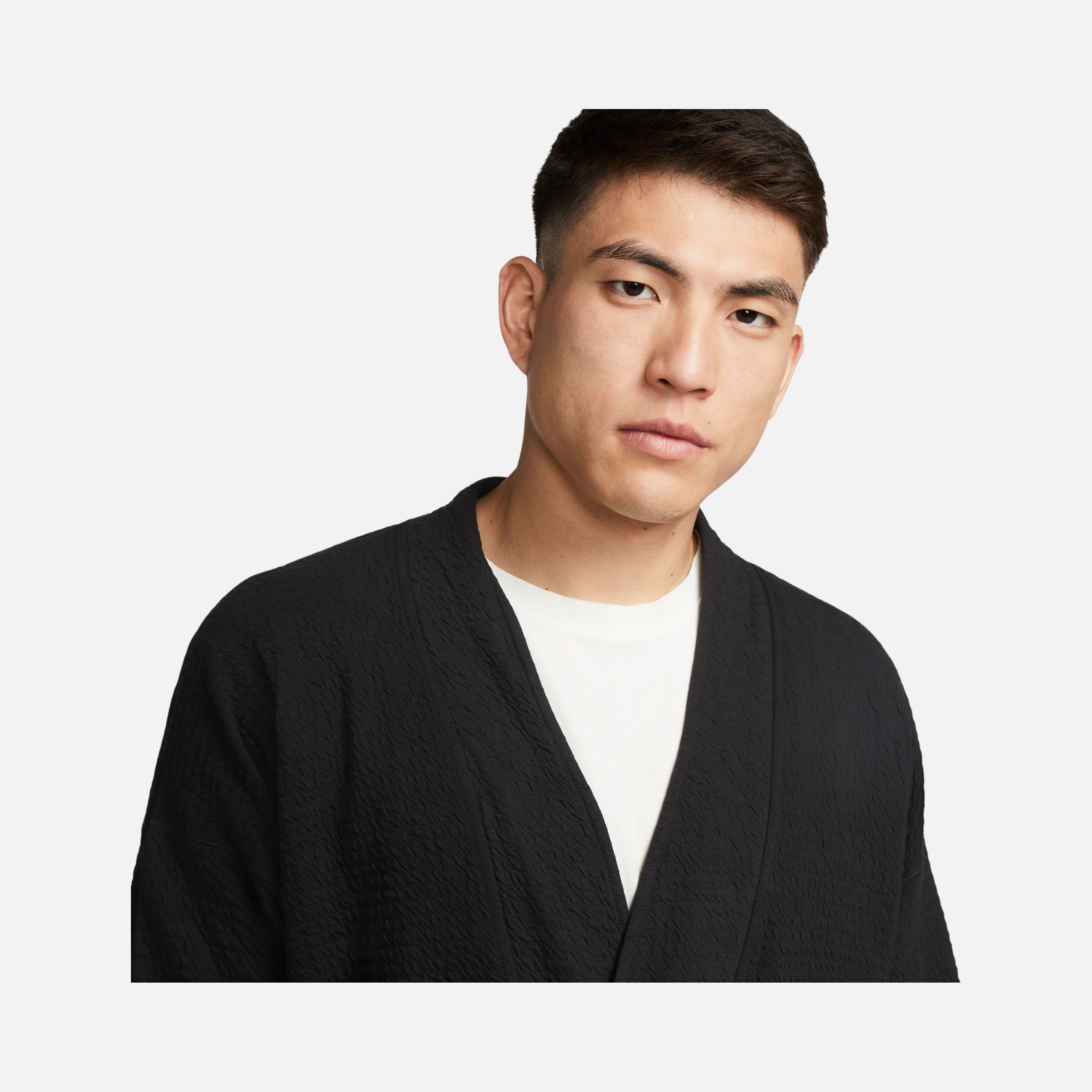 Nike Yoga Dri-Fit Textured Full-Length Snap Buttons Erkek Ceket