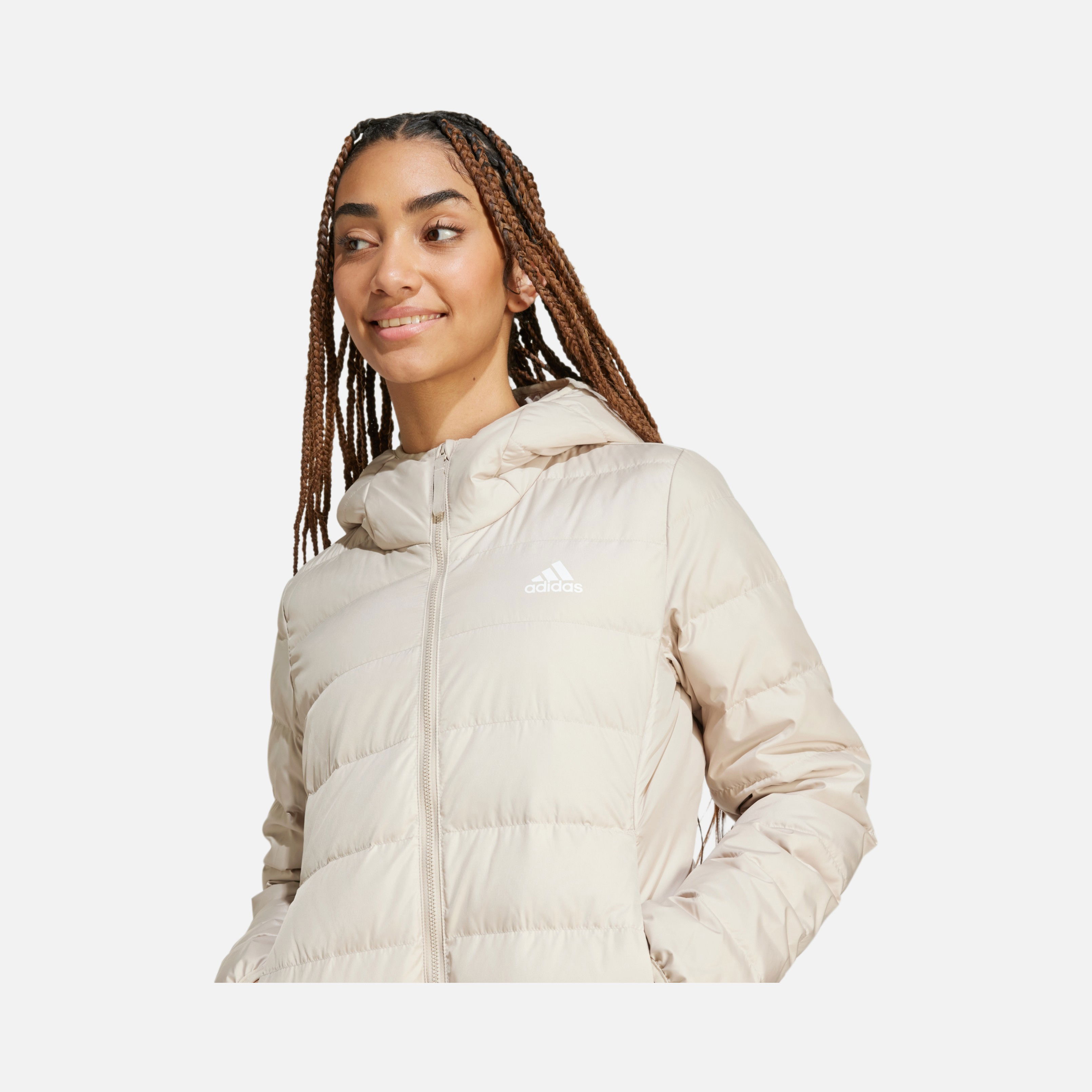 adidas Essentials Light Down Full-Zip Hoodie Kadın Mont