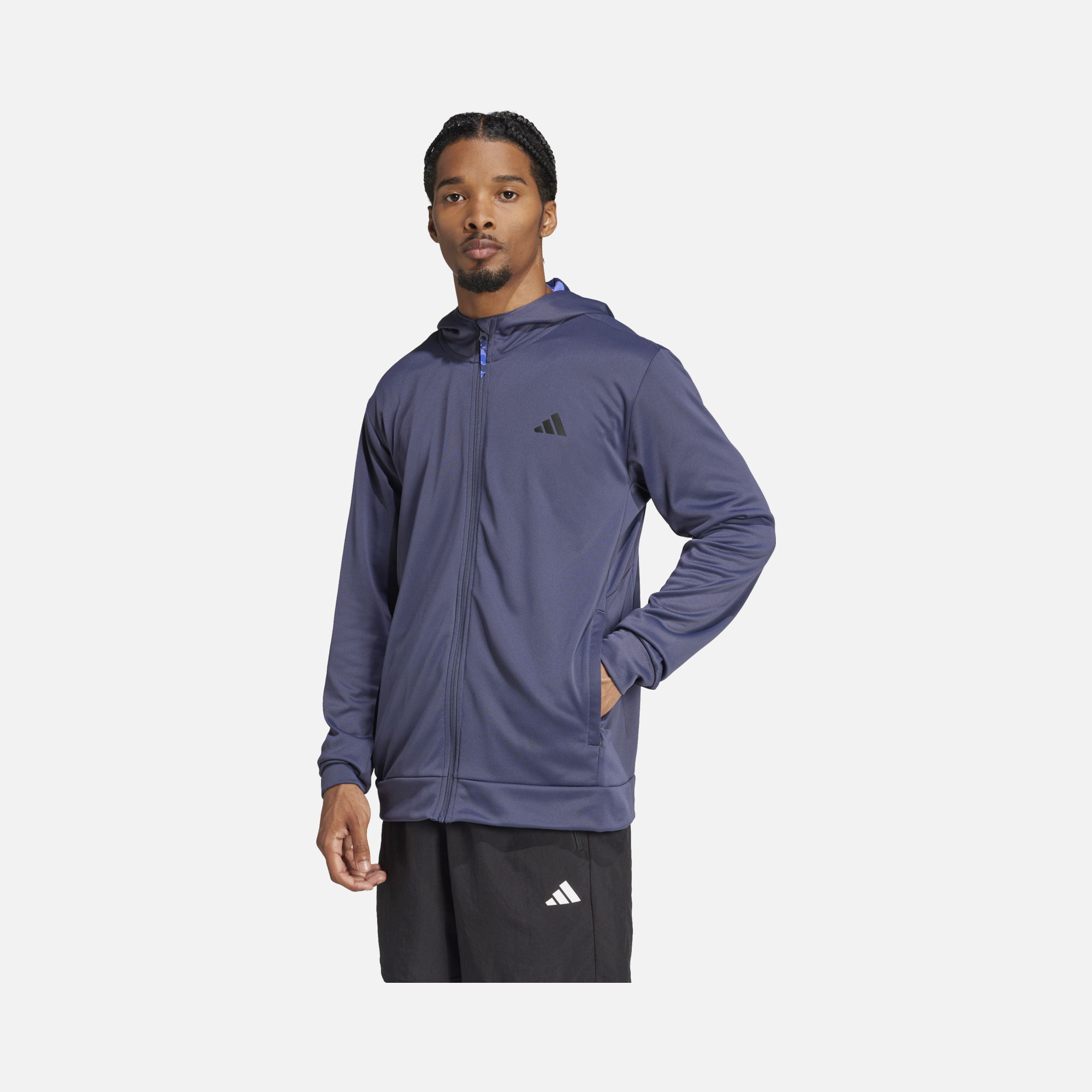 adidas AEROREADY Train Essentials Camo Full-Zip Hoodie Erkek Sweatshirt