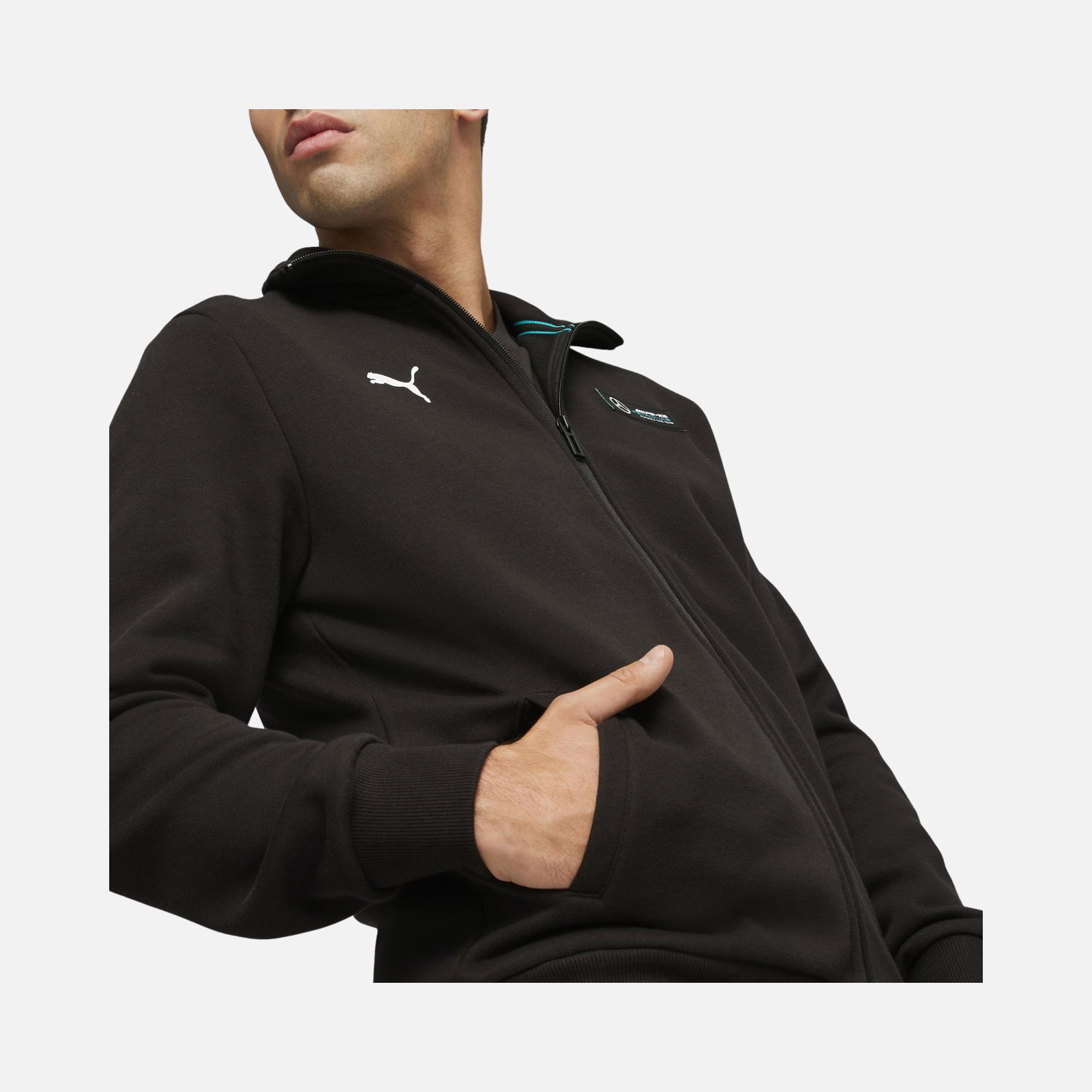 Puma Sportswear Mercedes-AMG Essentials Fleece Full-Zip Hoodie Erkek Ceket