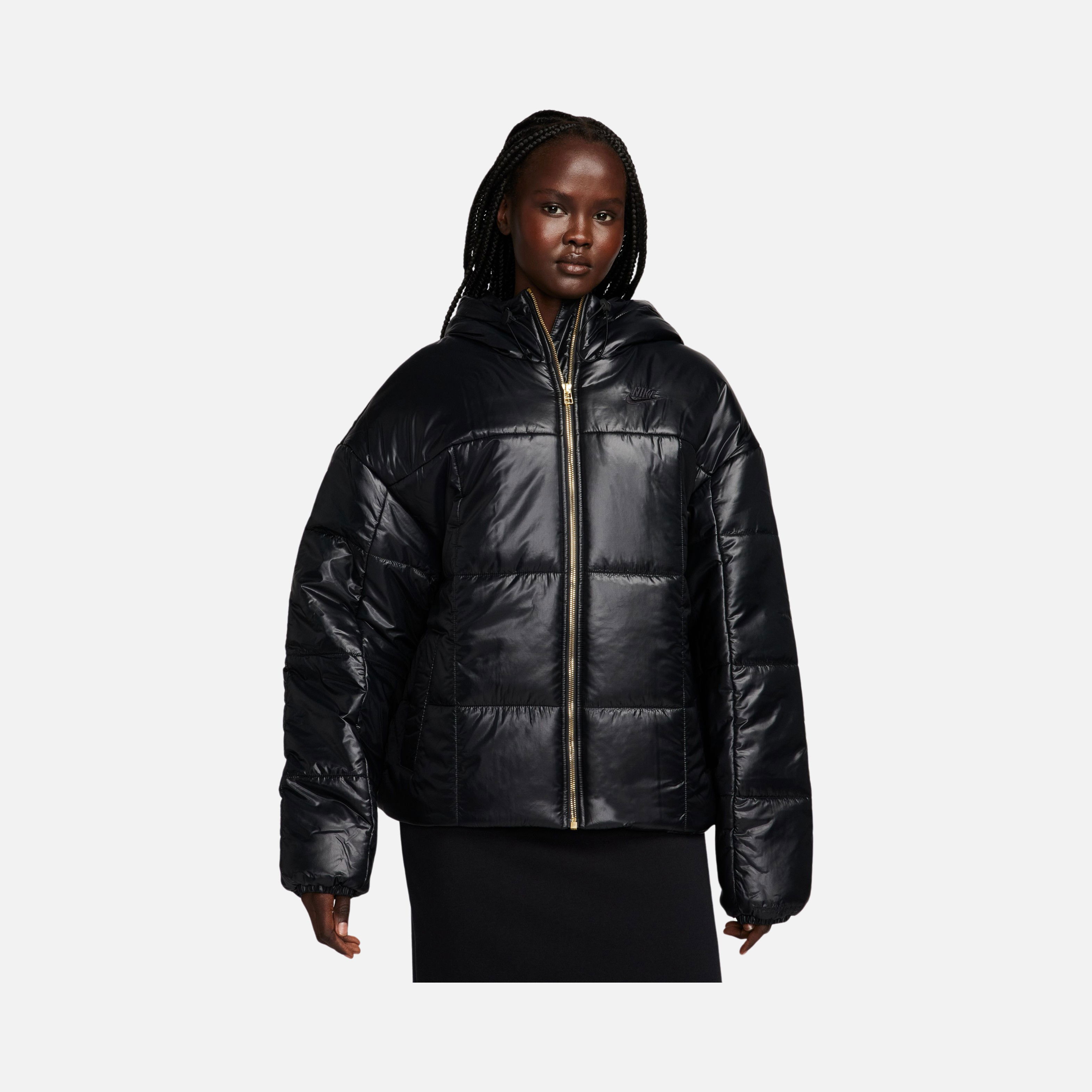 Nike Sportswear Classic Puffer Shine Therma-Fit Plenty Full-Zip Hoodie Kadın Mont