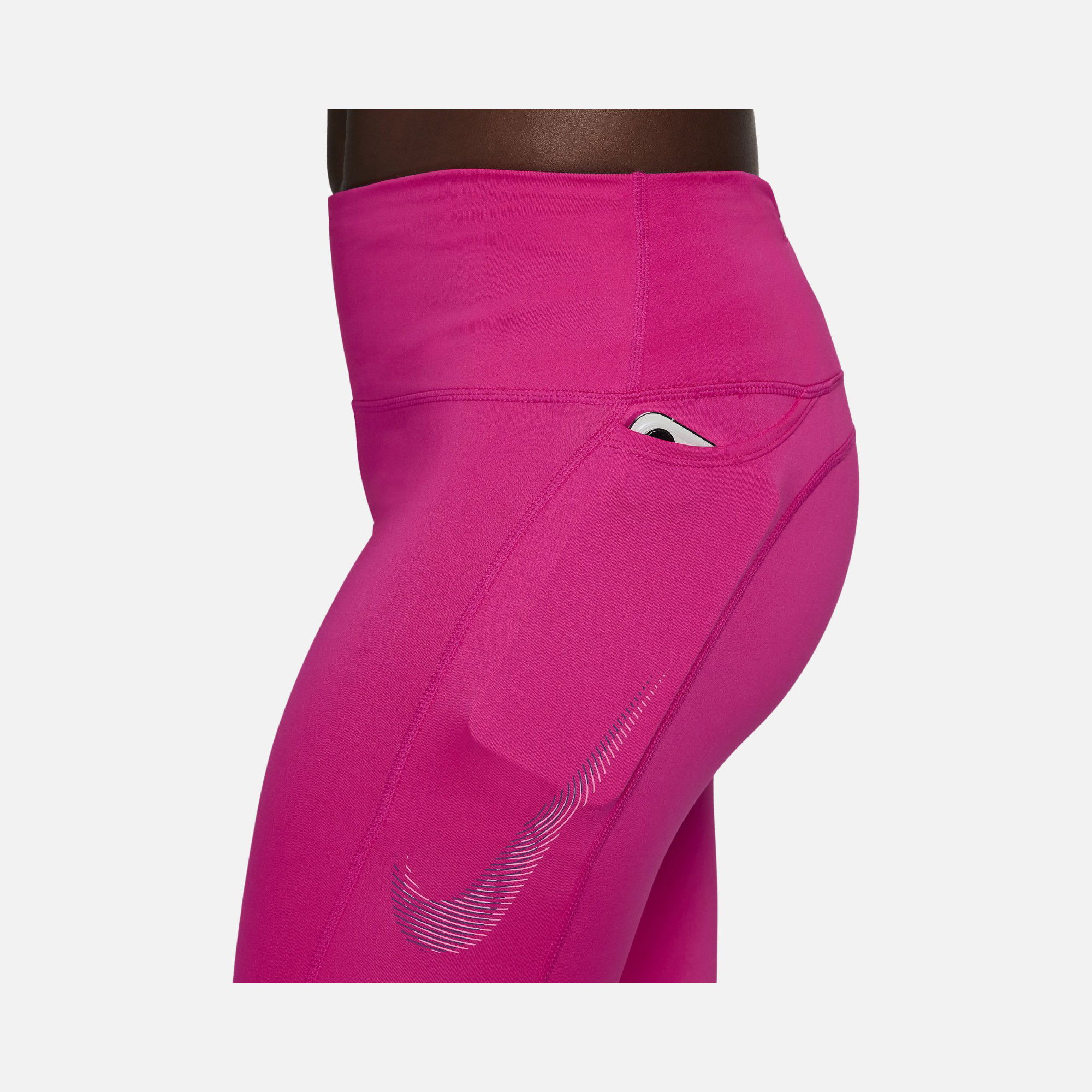 Nike Dri-Fit Fast Mid-Rise Swoosh HBR Graphic 7/8 Running Kadın Tayt