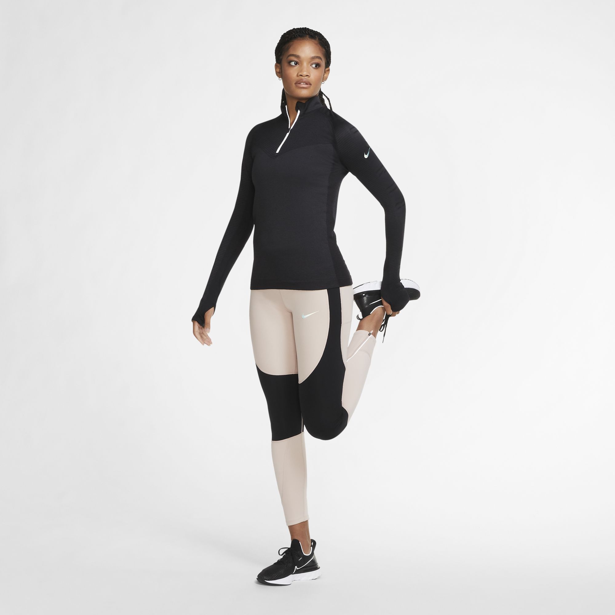 Nike Run Division 1/2-Zip Wool Long-Sleeve Running Top Kadın Tişört