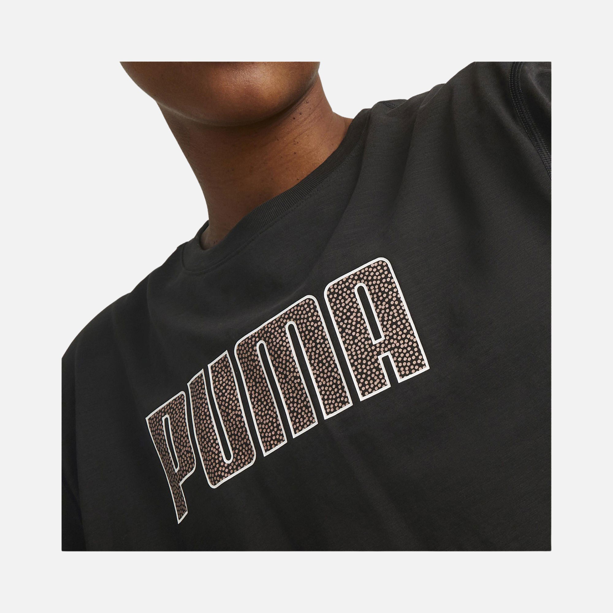 Puma Womens Graphic Boxy Crop Short-Sleeve Kadın Tişört